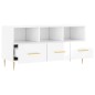 vidaXL Mueble de TV madera contrachapada blanco brillo 102x36x50 cm vidaXL Mueble de TV madera contrachapada blanco brillo 102x36x50 cm
