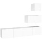 vidaXL Set de muebles para TV 4 piezas madera contrachapada blanco vidaXL Set de muebles para TV 4 piezas madera contrachapada blanco