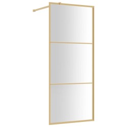 vidaXL Mampara puerta de ducha vidrio transparente ESG dorado 80x195cm