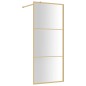 vidaXL Mampara puerta de ducha vidrio transparente ESG dorado 80x195cm