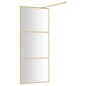 vidaXL Mampara puerta de ducha vidrio transparente ESG dorado 80x195cm