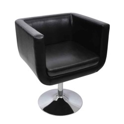 vidaXL Taburete de cocina cuero sintético negro