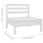 vidaXL Sofás central de jardín 4 unidades blanco madera maciza de pino