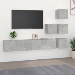 vidaXL Mueble de pared de TV madera contrachapada gris hormigón