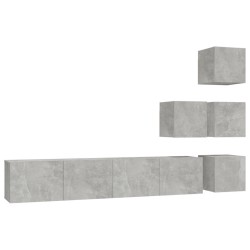 vidaXL Mueble de pared de TV madera contrachapada gris hormigón