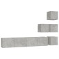 vidaXL Mueble de pared de TV madera contrachapada gris hormigón vidaXL Mueble de pared de TV madera contrachapada gris hormigón
