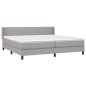 vidaXL Cama box spring con colchón tela gris claro 200x200 cm vidaXL Cama box spring con colchón tela gris claro 200x200 cm