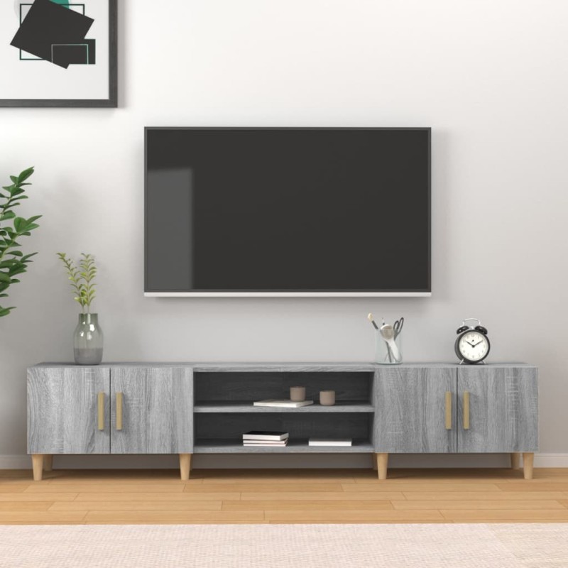 vidaXL Mueble para TV madera contrachapada gris Sonoma 180x31,5x40 cm
