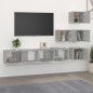vidaXL Mueble de pared de TV madera contrachapada gris hormigón vidaXL Mueble de pared de TV madera contrachapada gris hormigón