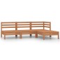 vidaXL Set de muebles de jardín 4 pzas madera maciza pino marrón miel vidaXL Set de muebles de jardín 4 pzas madera maciza pino marrón miel