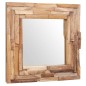 vidaXL Espejo decorativo de teca 60x60 cm cuadrado
