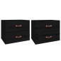 vidaXL Mesitas de noche de pared 2 uds negro 50x36x40 cm vidaXL Mesitas de noche de pared 2 uds negro 50x36x40 cm