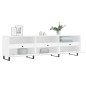 vidaXL Mueble de TV madera contrachapada blanco 150x30x44,5 cm vidaXL Mueble de TV madera contrachapada blanco 150x30x44,5 cm
