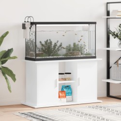 vidaXL Soporte de acuario madera ingeniería blanco brillo 101x41x58 cm