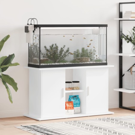 vidaXL Soporte de acuario madera ingeniería blanco brillo 101x41x58 cm