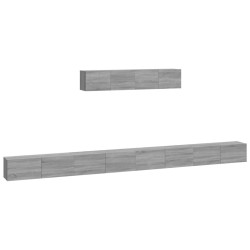 vidaXL Set de muebles para TV 6 pzas madera contrachapada gris Sonoma