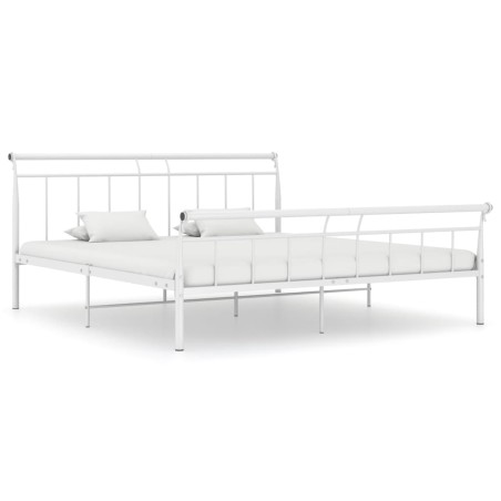 vidaXL Estructura de cama de metal blanco 180x200 cm