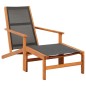 vidaXL Silla de jardín con reposapiés madera de eucalipto y textilene vidaXL Silla de jardín con reposapiés madera de eucalipto y textilene