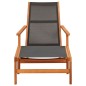 vidaXL Silla de jardín con reposapiés madera de eucalipto y textilene vidaXL Silla de jardín con reposapiés madera de eucalipto y textilene