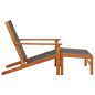 vidaXL Silla de jardín con reposapiés madera de eucalipto y textilene vidaXL Silla de jardín con reposapiés madera de eucalipto y textilene