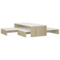vidaXL Mesas de centro apilables blanco y roble Sonoma 100x100x26,5 cm vidaXL Mesas de centro apilables blanco y roble Sonoma 100x100x26,5 cm