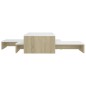 vidaXL Mesas de centro apilables blanco y roble Sonoma 100x100x26,5 cm vidaXL Mesas de centro apilables blanco y roble Sonoma 100x100x26,5 cm