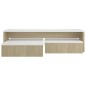 vidaXL Mesas de centro apilables blanco y roble Sonoma 100x100x26,5 cm vidaXL Mesas de centro apilables blanco y roble Sonoma 100x100x26,5 cm