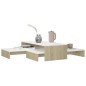 vidaXL Mesas de centro apilables blanco y roble Sonoma 100x100x26,5 cm vidaXL Mesas de centro apilables blanco y roble Sonoma 100x100x26,5 cm