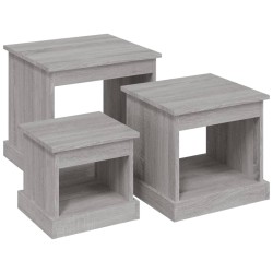 vidaXL Mesas de centro 3 uds madera de ingeniería gris Sonoma