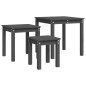 vidaXL Mesas apilables 3 piezas madera maciza de pino gris