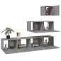 vidaXL Set de muebles para TV 4 pzas madera contrachapada gris Sonoma vidaXL Set de muebles para TV 4 pzas madera contrachapada gris Sonoma