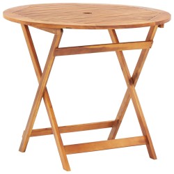 vidaXL Mesa plegable de jardín de madera maciza de acacia 90x75 cm