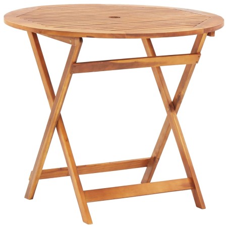vidaXL Mesa plegable de jardín de madera maciza de acacia 90x75 cm