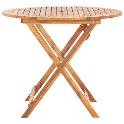 vidaXL Mesa plegable de jardín de madera maciza de acacia 90x75 cm
