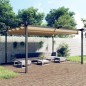vidaXL Cenador de jardín con techo retráctil gris taupé 4x3 m vidaXL Cenador de jardín con techo retráctil gris taupé 4x3 m