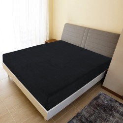 vidaXL Sábanas bajeras jersey 2 uds algodón negro 160x200 cm