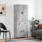 vidaXL Aparador alto madera contrachapada gris hormigón 69,5x34x180 cm vidaXL Aparador alto madera contrachapada gris hormigón 69,5x34x180 cm