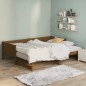 vidaXL Sofá cama extraíble madera maciza marrón miel 2x(80x200) cm vidaXL Sofá cama extraíble madera maciza marrón miel 2x(80x200) cm