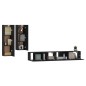 vidaXL Set de muebles para TV 4 piezas madera contrachapada negro