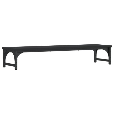 vidaXL Soporte de pantalla madera de ingeniería negro 85x23x15,5 cm