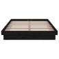 vidaXL Estructura de cama doble pequeña madera maciza negro 120x190 cm