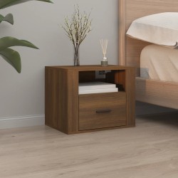 vidaXL Mesita de noche de pared roble marrón 50x36x40 cm
