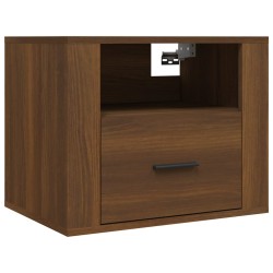 vidaXL Mesita de noche de pared roble marrón 50x36x40 cm