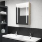 vidaXL Armario de baño con espejo y LED blanco y roble 50x13x70 cm vidaXL Armario de baño con espejo y LED blanco y roble 50x13x70 cm