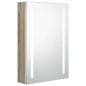 vidaXL Armario de baño con espejo y LED blanco y roble 50x13x70 cm vidaXL Armario de baño con espejo y LED blanco y roble 50x13x70 cm