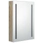 vidaXL Armario de baño con espejo y LED blanco y roble 50x13x70 cm vidaXL Armario de baño con espejo y LED blanco y roble 50x13x70 cm