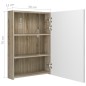vidaXL Armario de baño con espejo y LED blanco y roble 50x13x70 cm vidaXL Armario de baño con espejo y LED blanco y roble 50x13x70 cm
