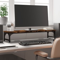 vidaXL Soporte pantalla madera ingeniería roble ahumado 85x23x15,5 cm