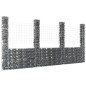 vidaXL Cesta de gaviones forma de U 4 postes de hierro 380x20x200 cm