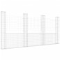 vidaXL Cesta de gaviones forma de U 4 postes de hierro 380x20x200 cm